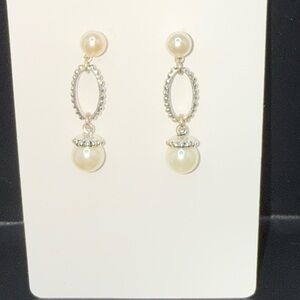 Elegant Sterling Silver Pearl Drop Earrings